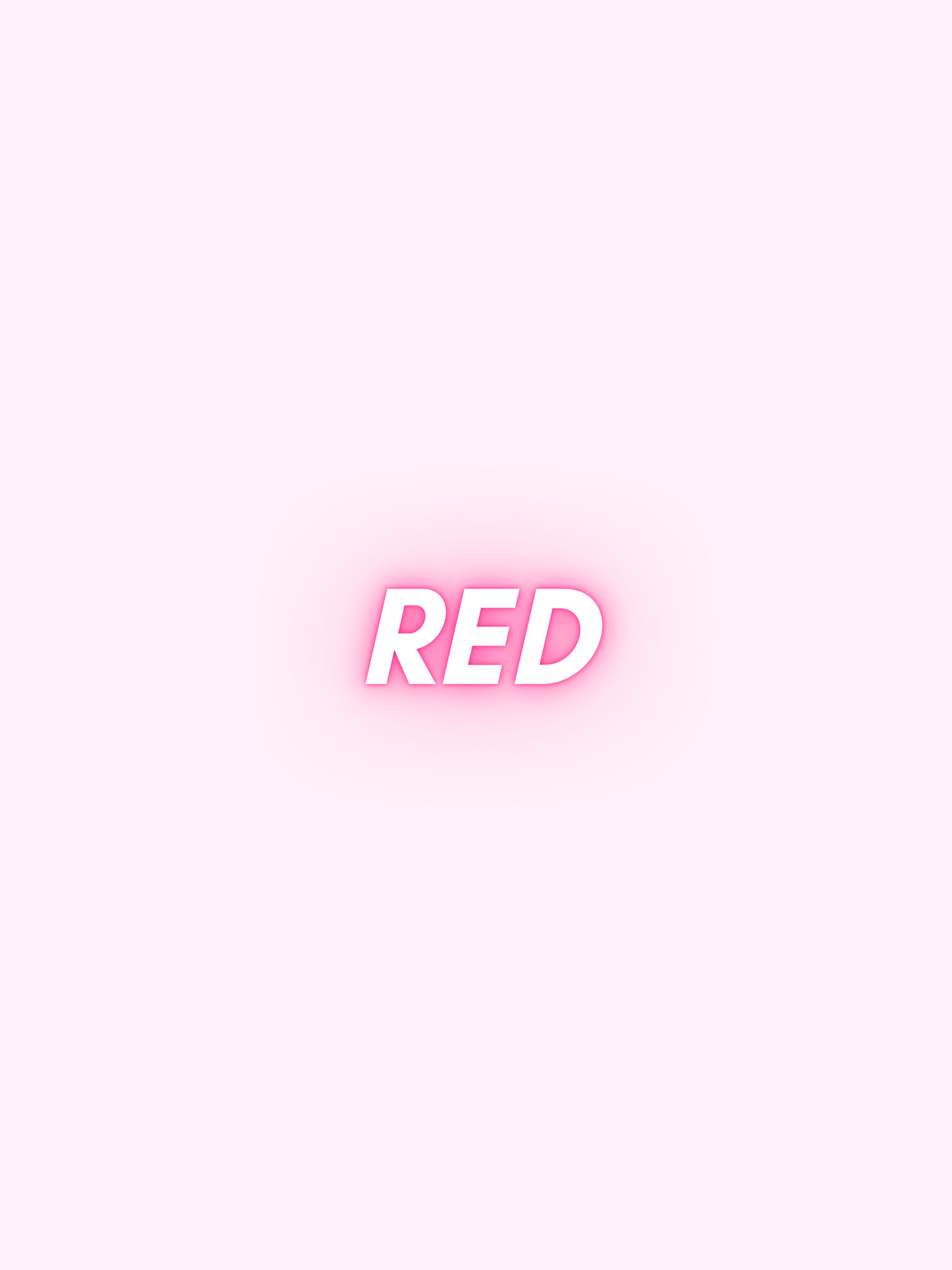 Red Era: Pink neon text on light pink background