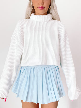 White ribbed knit Sydney sweater