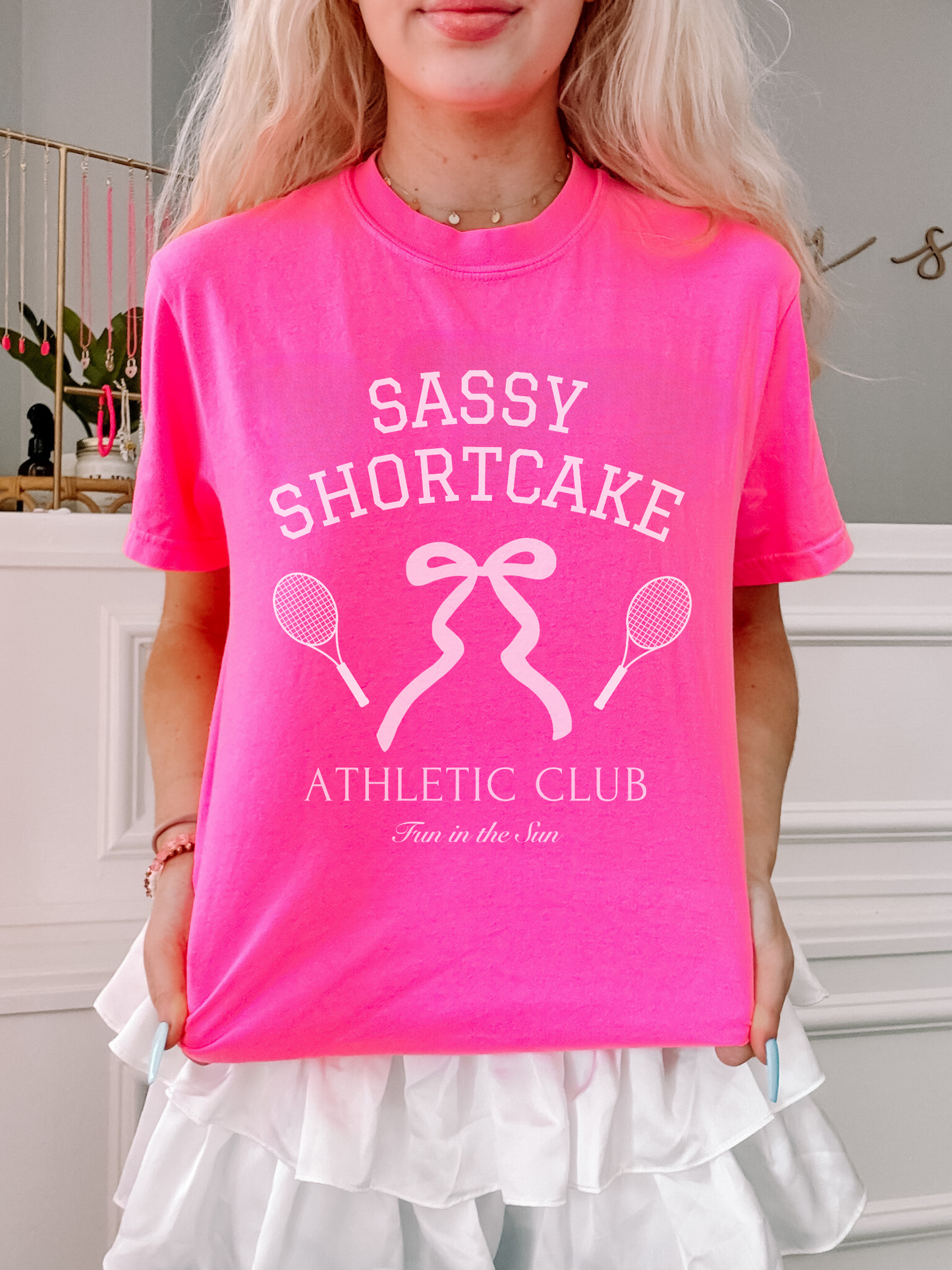 sassy shortcake athletic club hot pink tee - merch