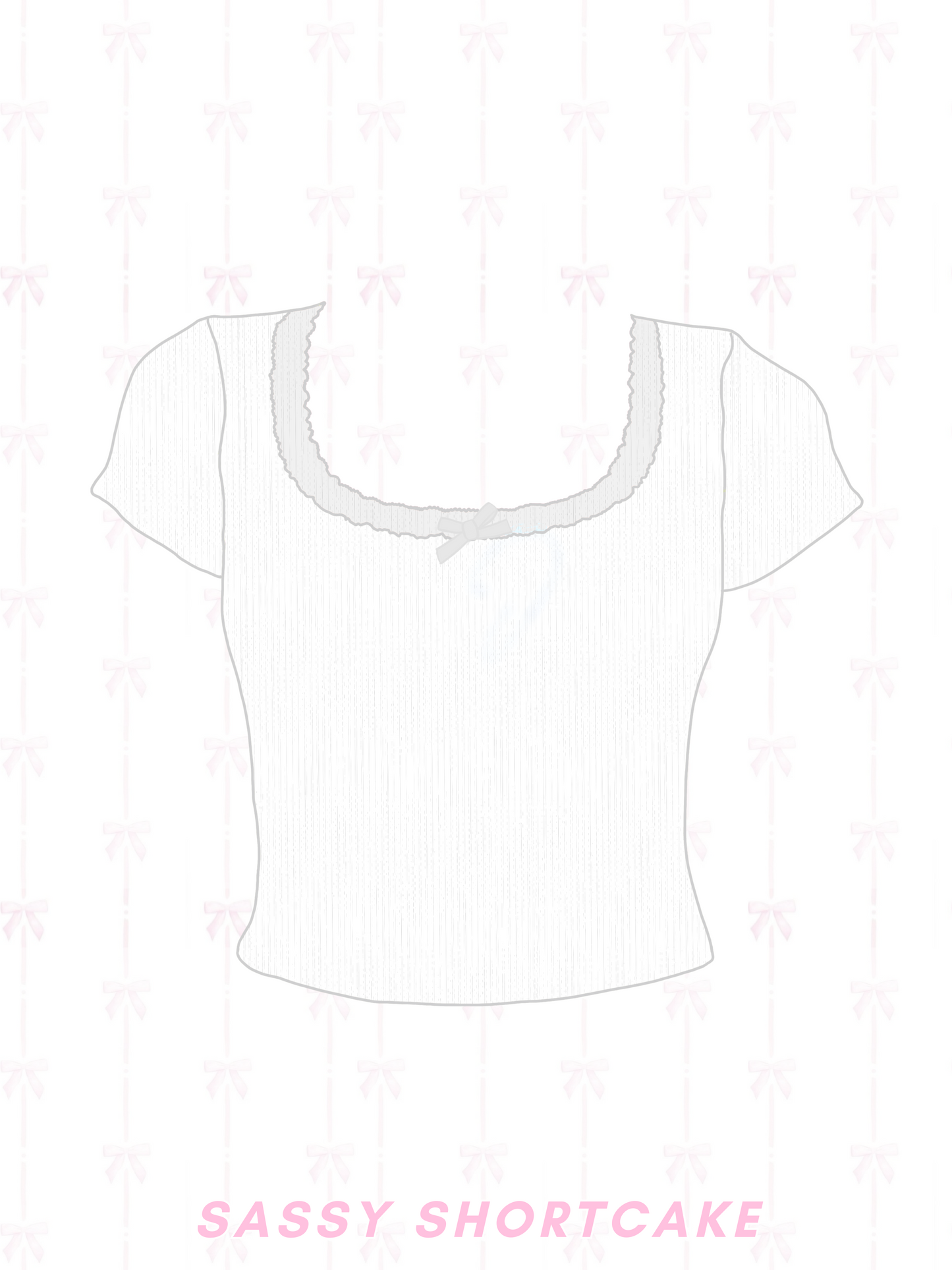 ella white bow top from sassy shortcake drawing
