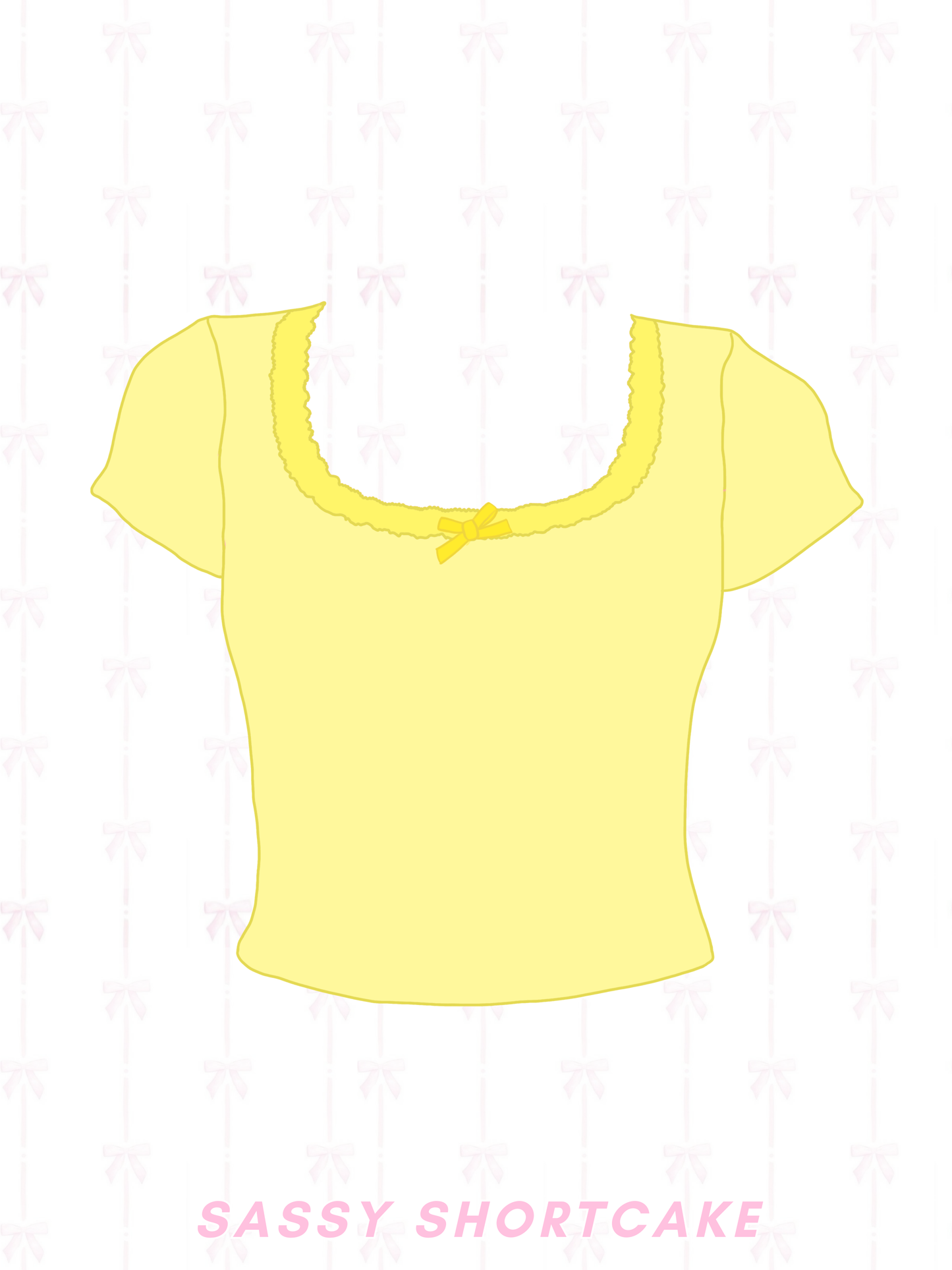 yellow pointelle top drawing from sassy shortcake