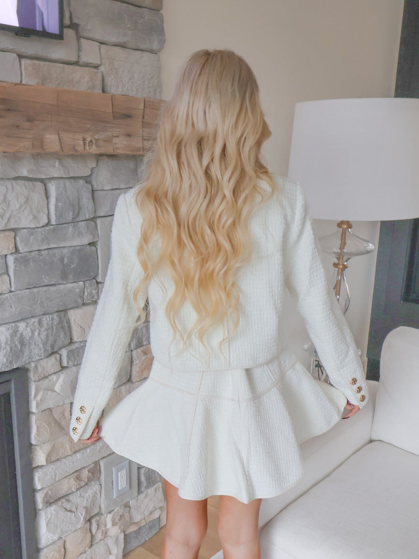 Back view of Sassy Shortcake Frost Queen Tweed Set