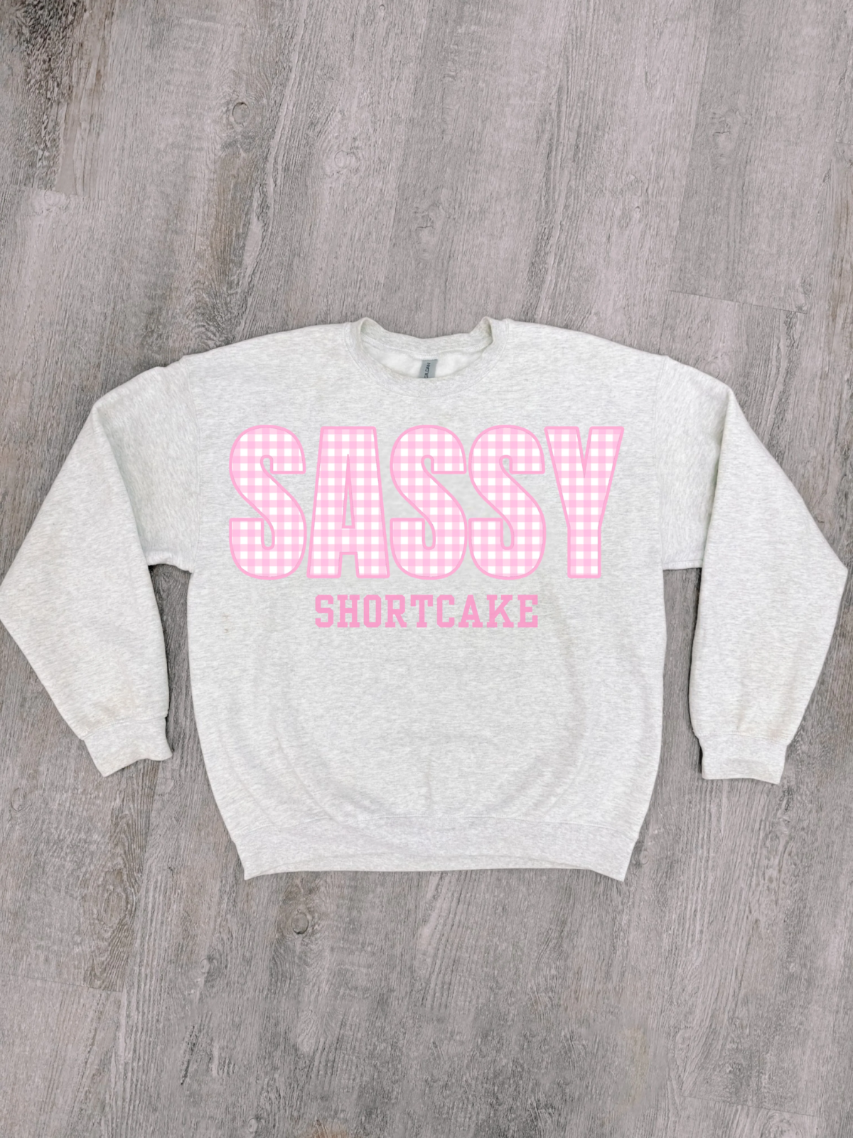 Sassy Gingham Crewneck | Grey