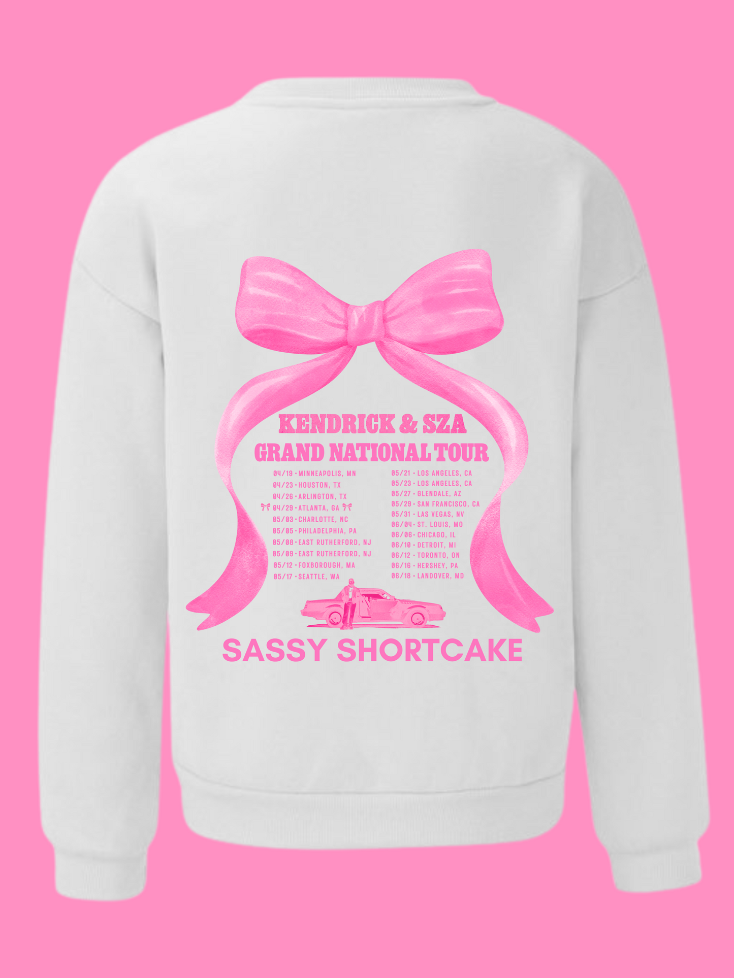 sassy shortcake custom pink bow sza crewneck