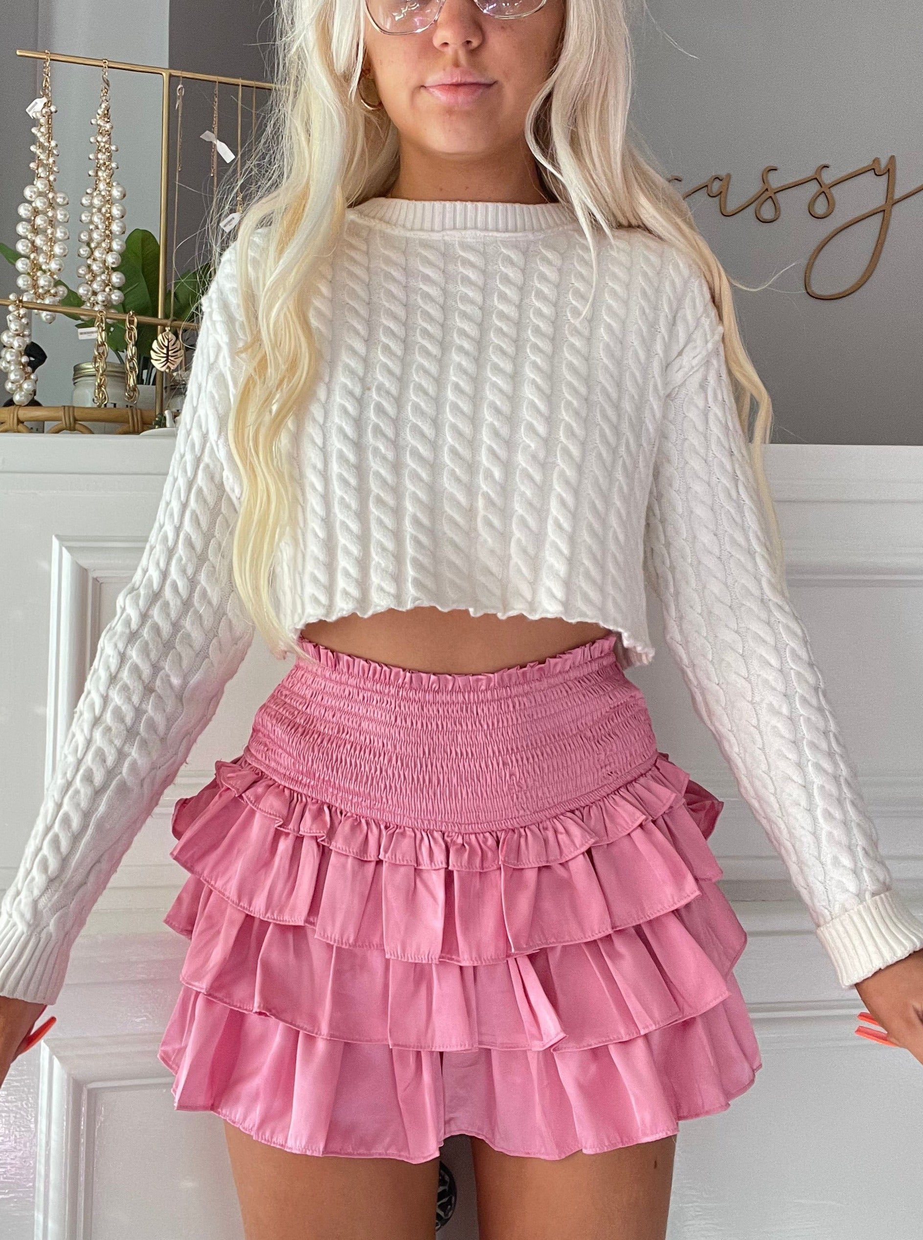 Runway Ruffles Baby Pink Skirt | Sassy Shortcake | sassyshortcake.com