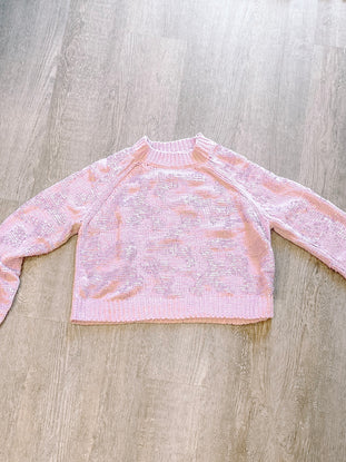 Lilac Chic Cheetah sequin sweater