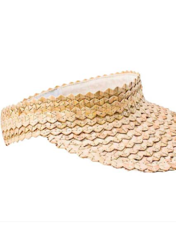 Natural woven straw visor, sun protection for summer.
