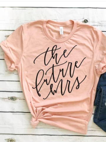 Peach "Future Mrs." bridal shower t-shirt