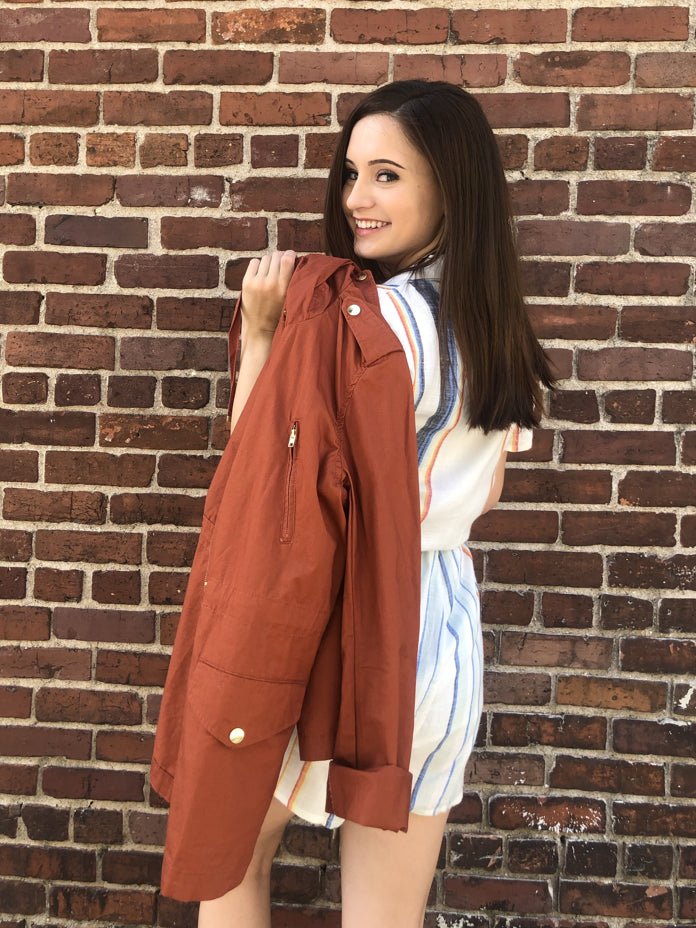Burnt orange Pumpkin Spice lightweight jacket
