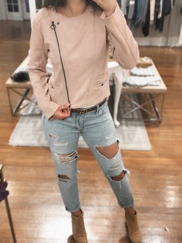 Dusty rose suede Flash Forward Jacket