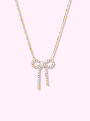 Shimmer Bow Necklace