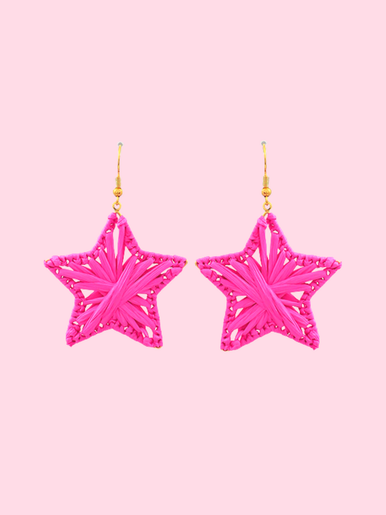 Woven Star Pink Earrings | Sassy Shortcake