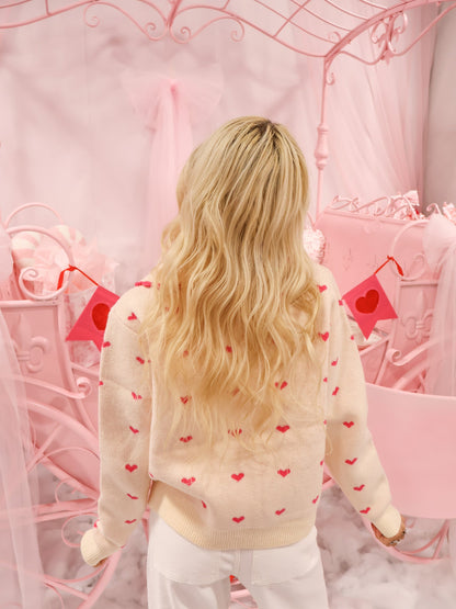 Cupids Collar Ivory Cardigan Sassy Shortcake – back view