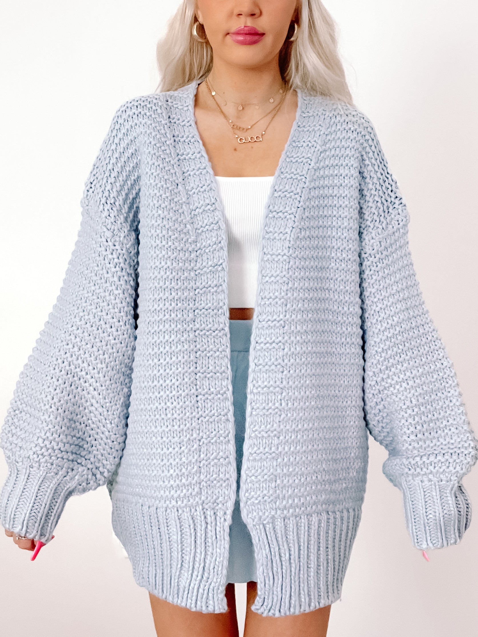 Spring Shine Chunky Blue Cardigan | Sassy Shortcake | sassyshortcake.com