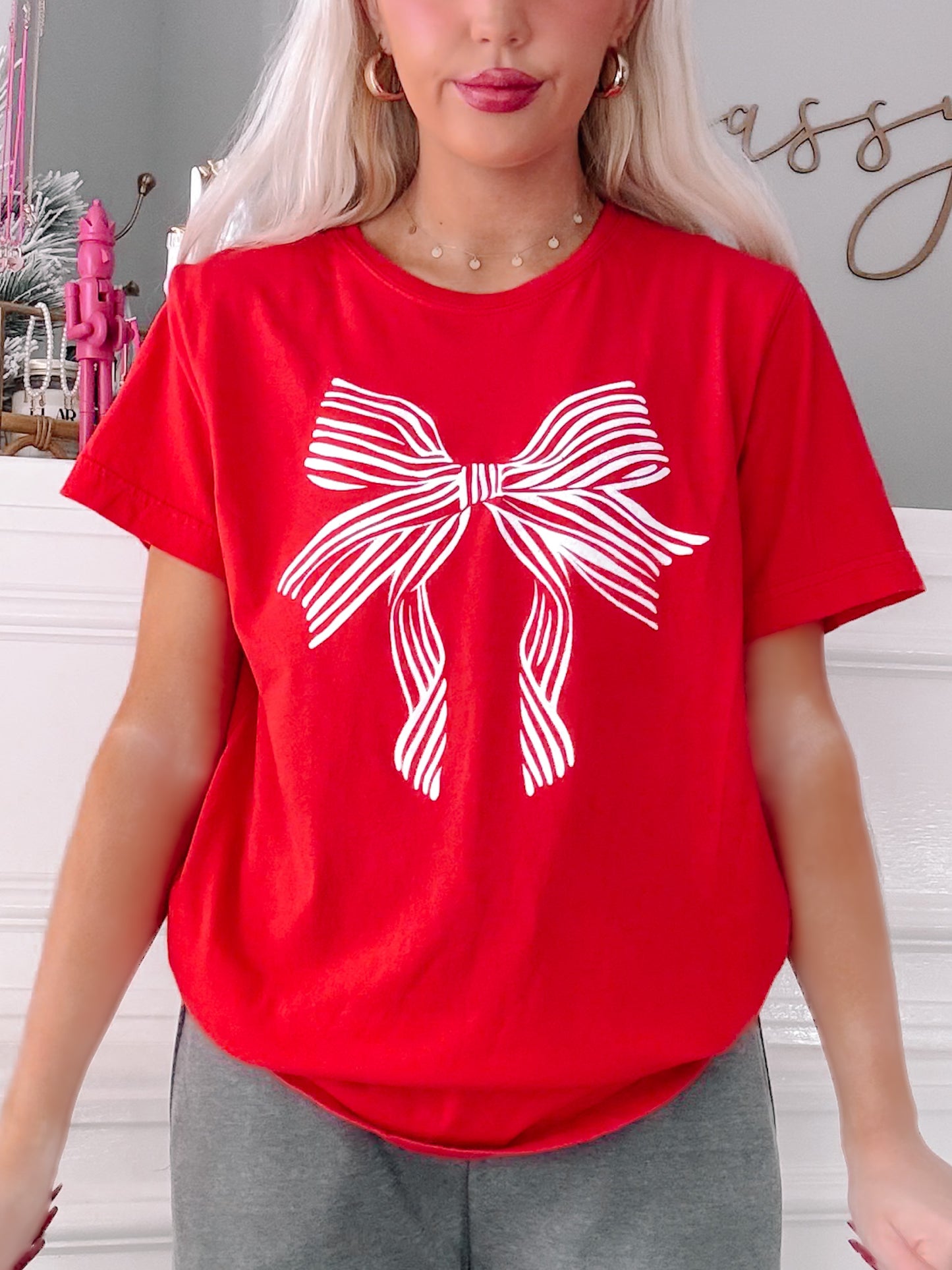 Lexi Bow Tee | Red
