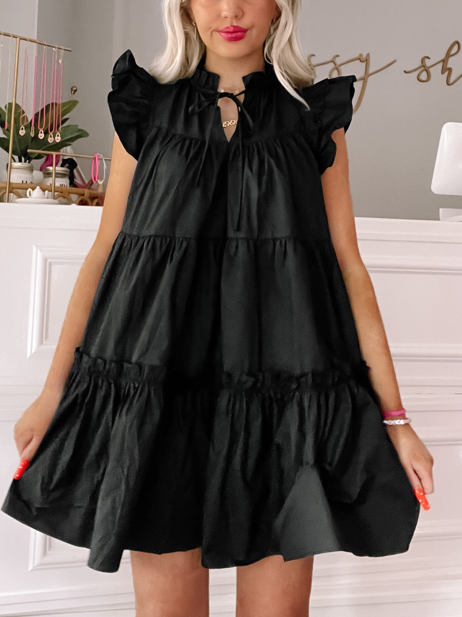 Dressed to Impress Black Ruffle Dress | Sassy Shortcake