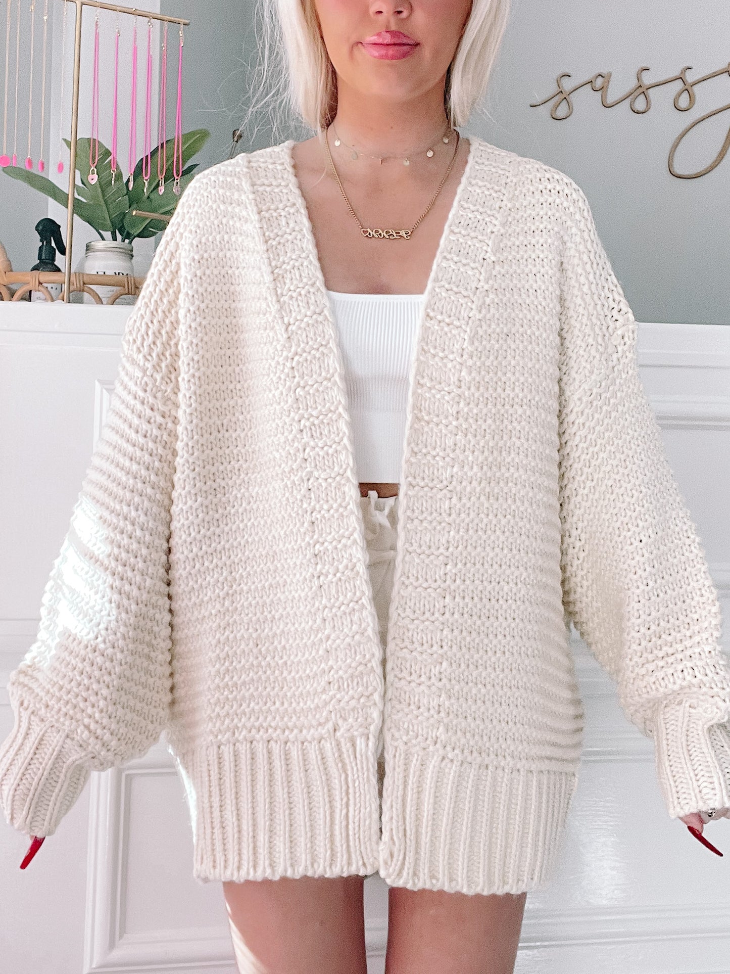 Spring Shine Chunky Cream Cardigan | Sassy Shortcake | sassyshortcake.com