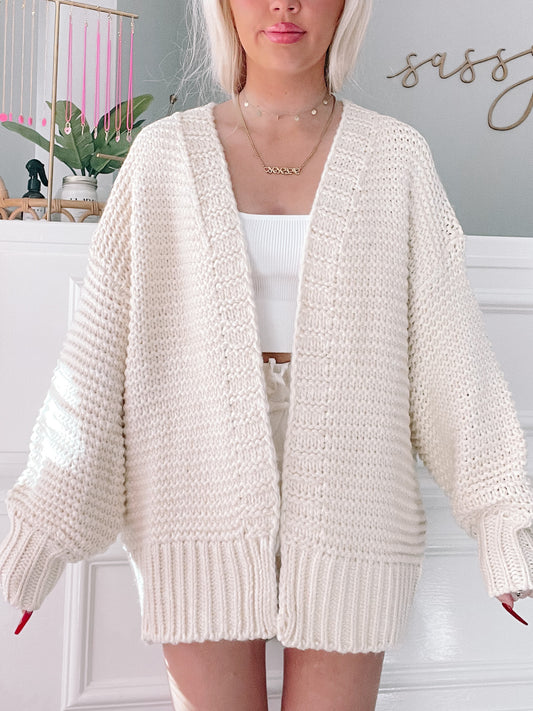 Spring Shine Chunky Cream Cardigan | Sassy Shortcake | sassyshortcake.com