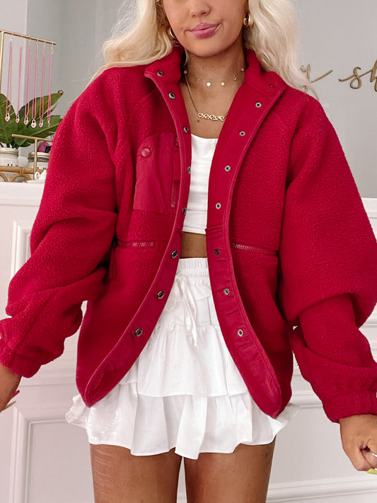 Heartbreaker Burgundy Red Jacket | Sassy Shortcake | sassyshortcake.com