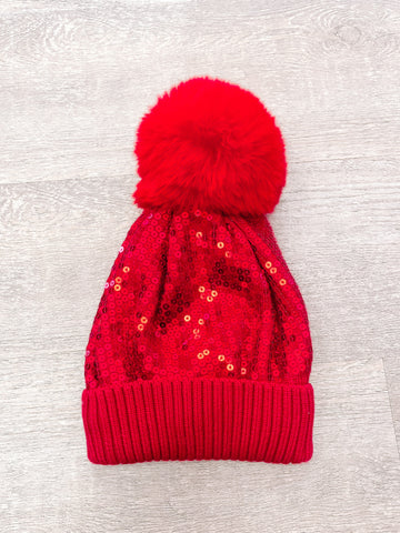 Blinged Out Beanie | Red