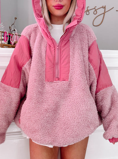 Shiloh Pink Sherpa Pullover | Sassy Shortcake | sassyshortcake.com