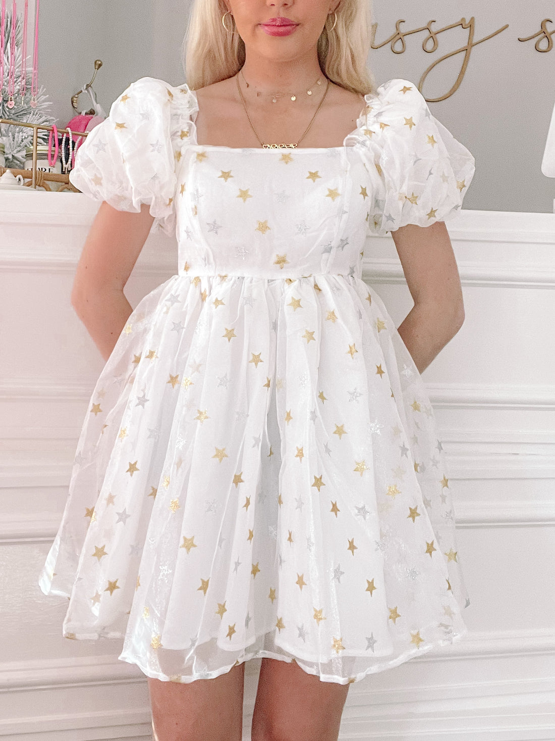white babydoll dresses Sassy Shortcake Starlight Dress
