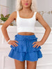 Flirtatious Ruffle Blue Linen Skirt | Sassy Shortcake | sassyshortcake.com