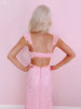 Bowquette Sequin Ruffle Pink Bow Dress | Sassy Shortcake | sassyshortcake.com