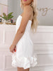 Over the Moon Strapless White Mini Dress | Sassy Shortcake | sassyshortcake.com