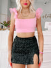 Sweetheart Sequin Skirt | Black