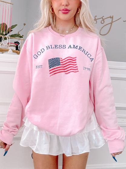 God Bless America Patriotic Top Crewneck | Sassy Shortcake Boutique | sassyshortcake.com