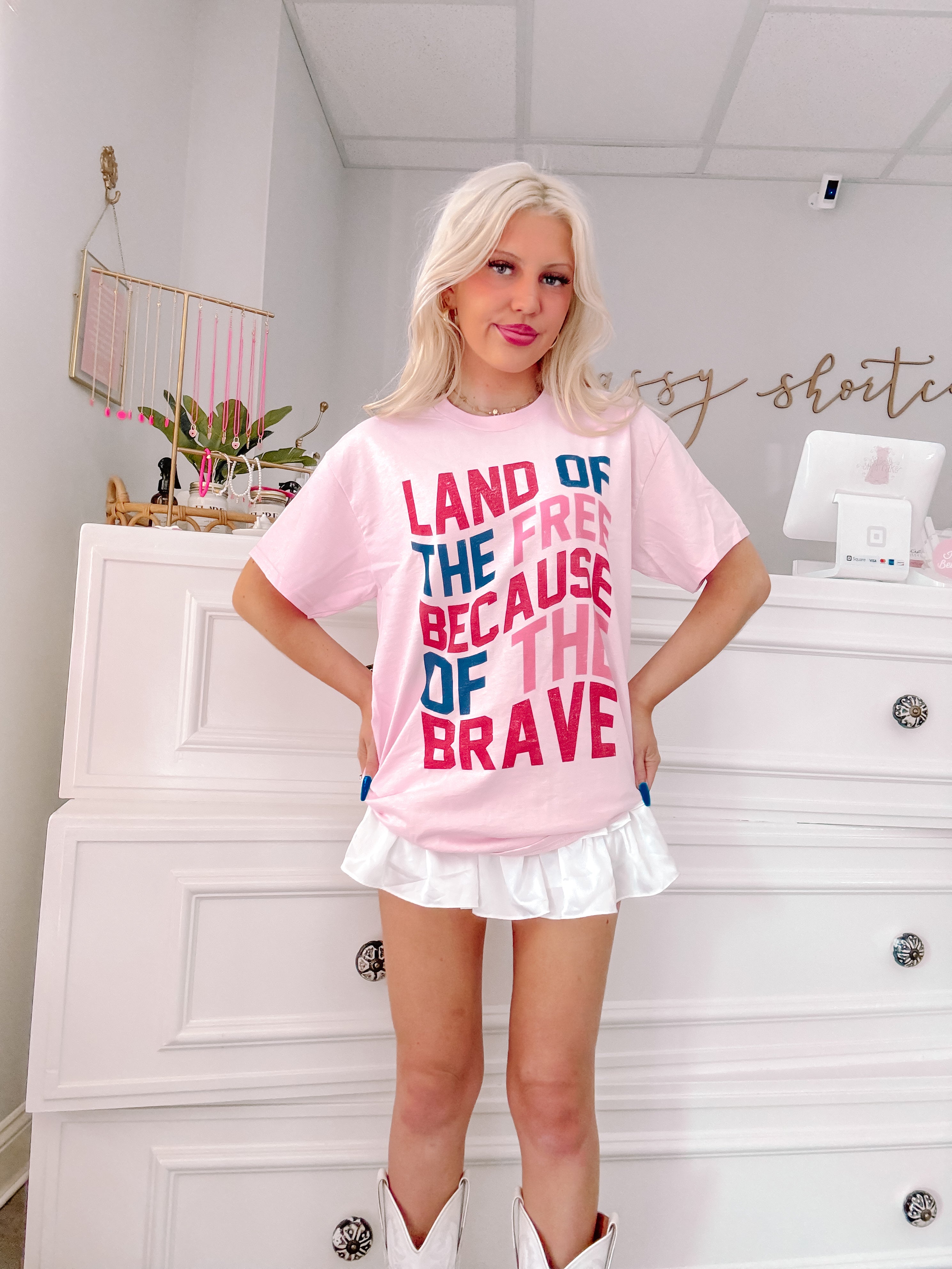 Land of the Free Patriotic July 4th Tee | Sassy Shortcake Boutique | sassyshortcake.com