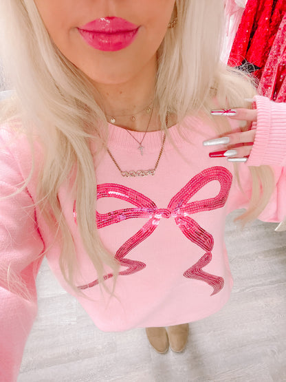 Coquette Cutie Pink Bow Sweater | sassyshortcake.com | Sassy Shortcake