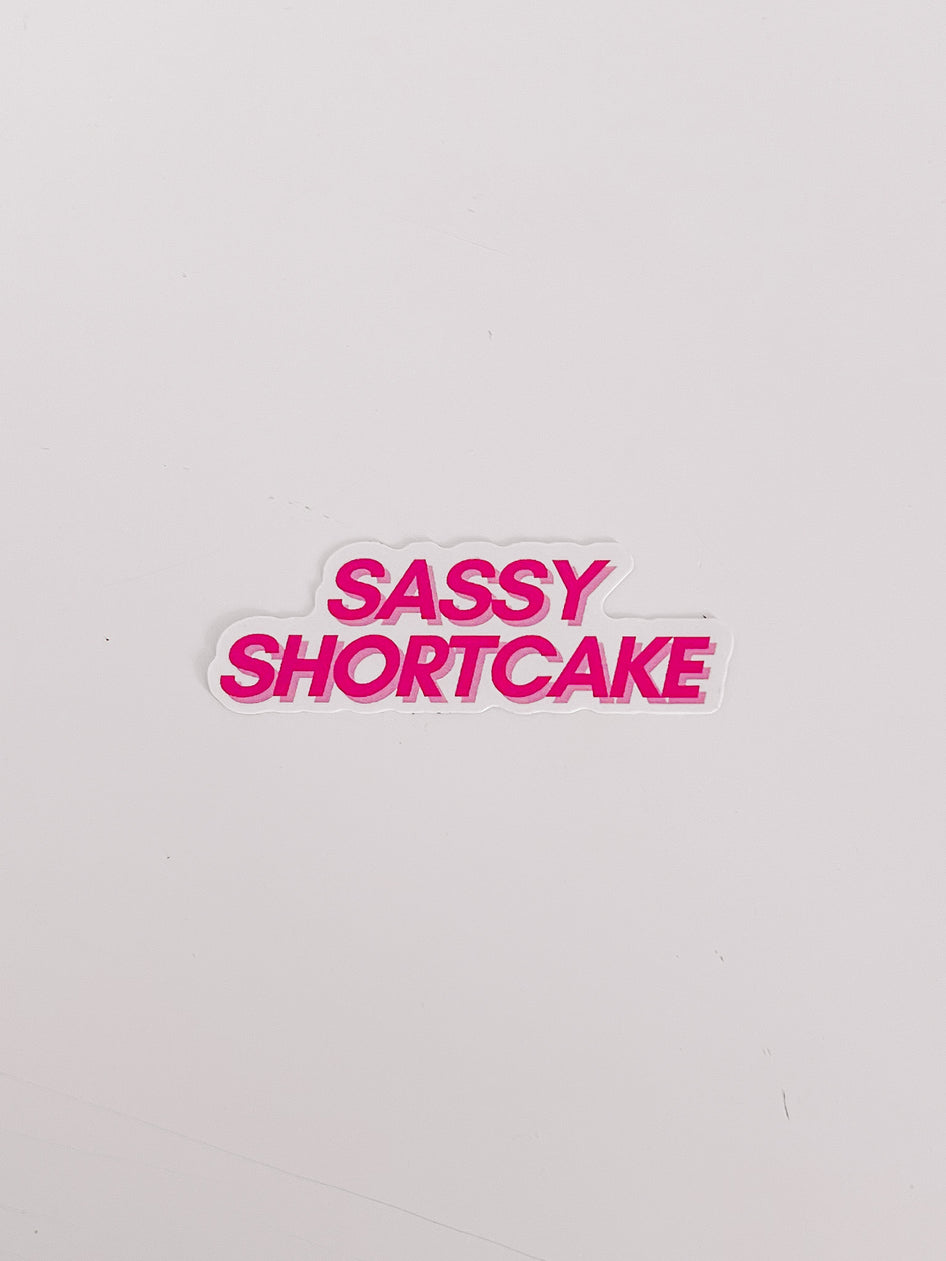 Pink "Sassy Shortcake" sticker on white background.

