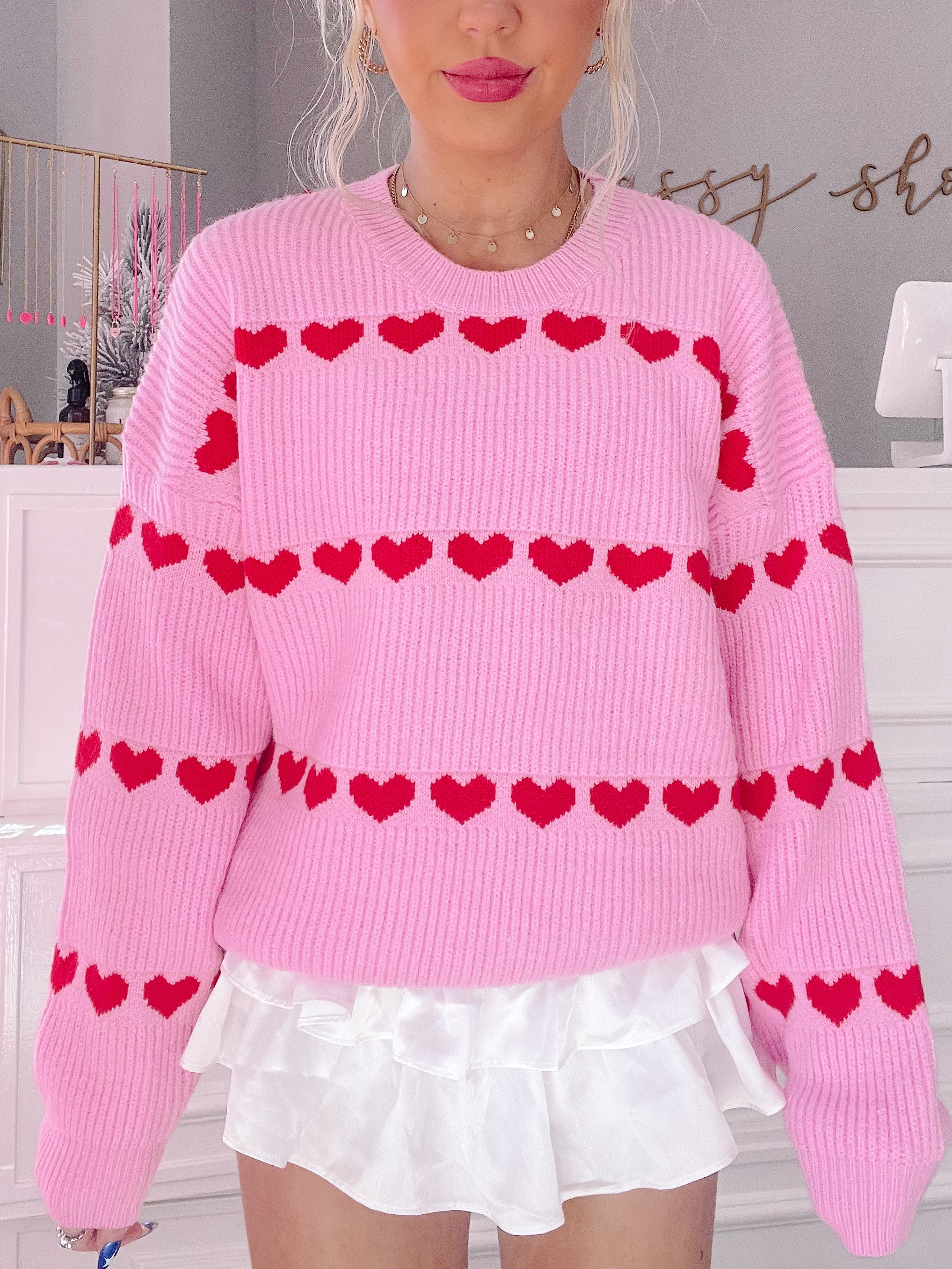 Hearts for You Sweater | sassyshortcake.com | Sassy Shortcake