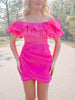 Touch of Tulip Hot Pink Strapless Dress | sassyshortcake.com | Sassy Shortcake