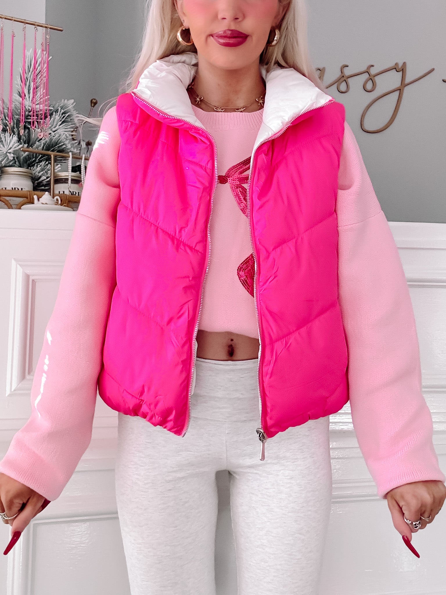 Turnabout Pink Puffer Vest | Sassy Shortcake | sassyshortcake.com