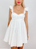 Wish Wish White Ruffle Dress | sassyshortcake.com | Sassy Shortcake