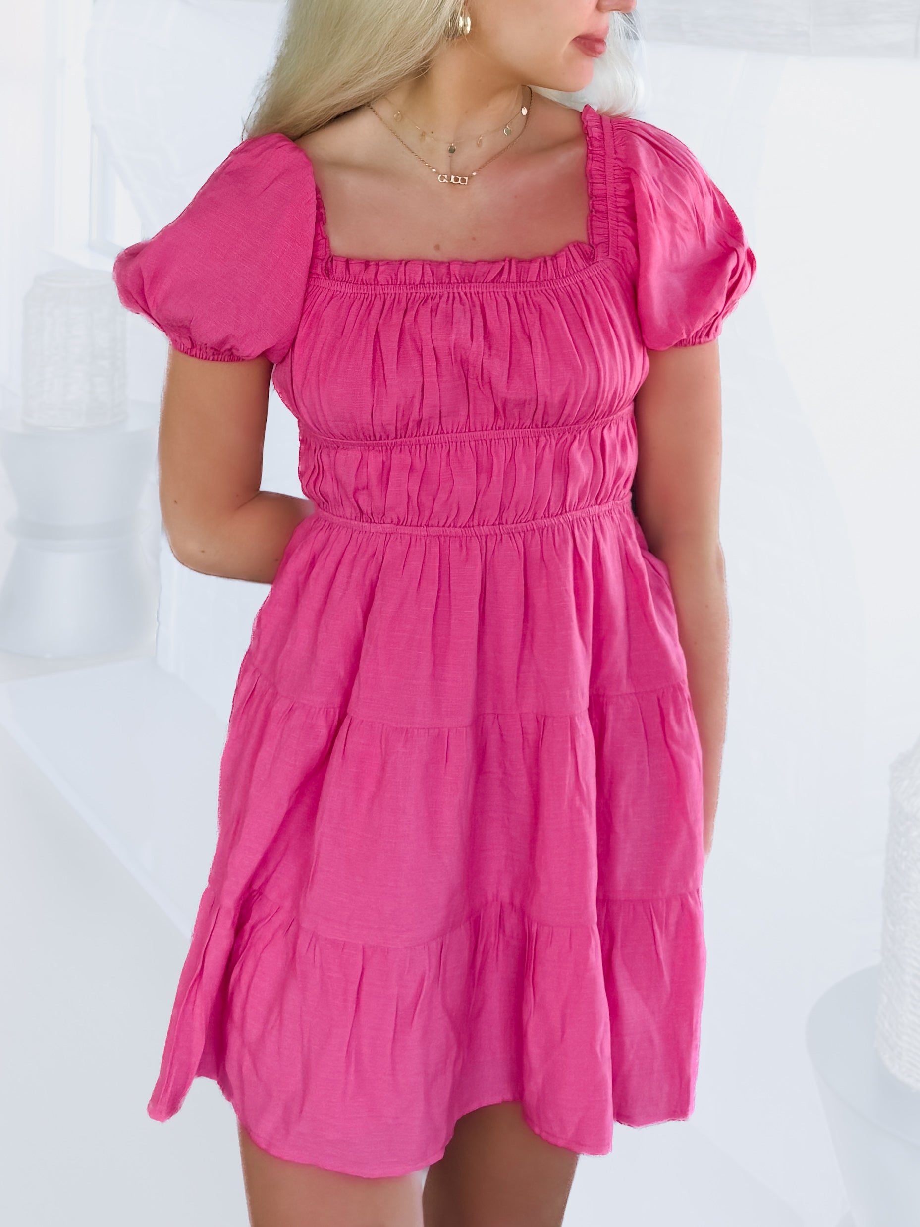 Nora Pink Ruffle Dress | sassyshortcake.com | Sassy Shortcake