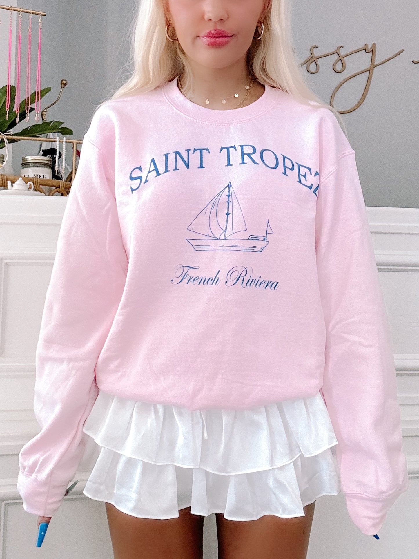 Saint Tropez Preppy Crewneck | Sassy Shortcake | sassyshortcake.com