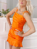 Orange You Glad Bright Orange Dress | sassyshortcake.com | Sassy Shortcake