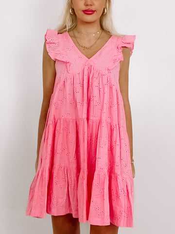 Eyelet Island Dress | Pink