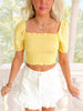 Penelope Eyelet Top | Yellow