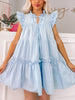 Dressed to Impress Blue Ruffle Dress | sassyshortcake.com | Sassy Shortcake