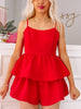 Roll Me Out Romper | Red
