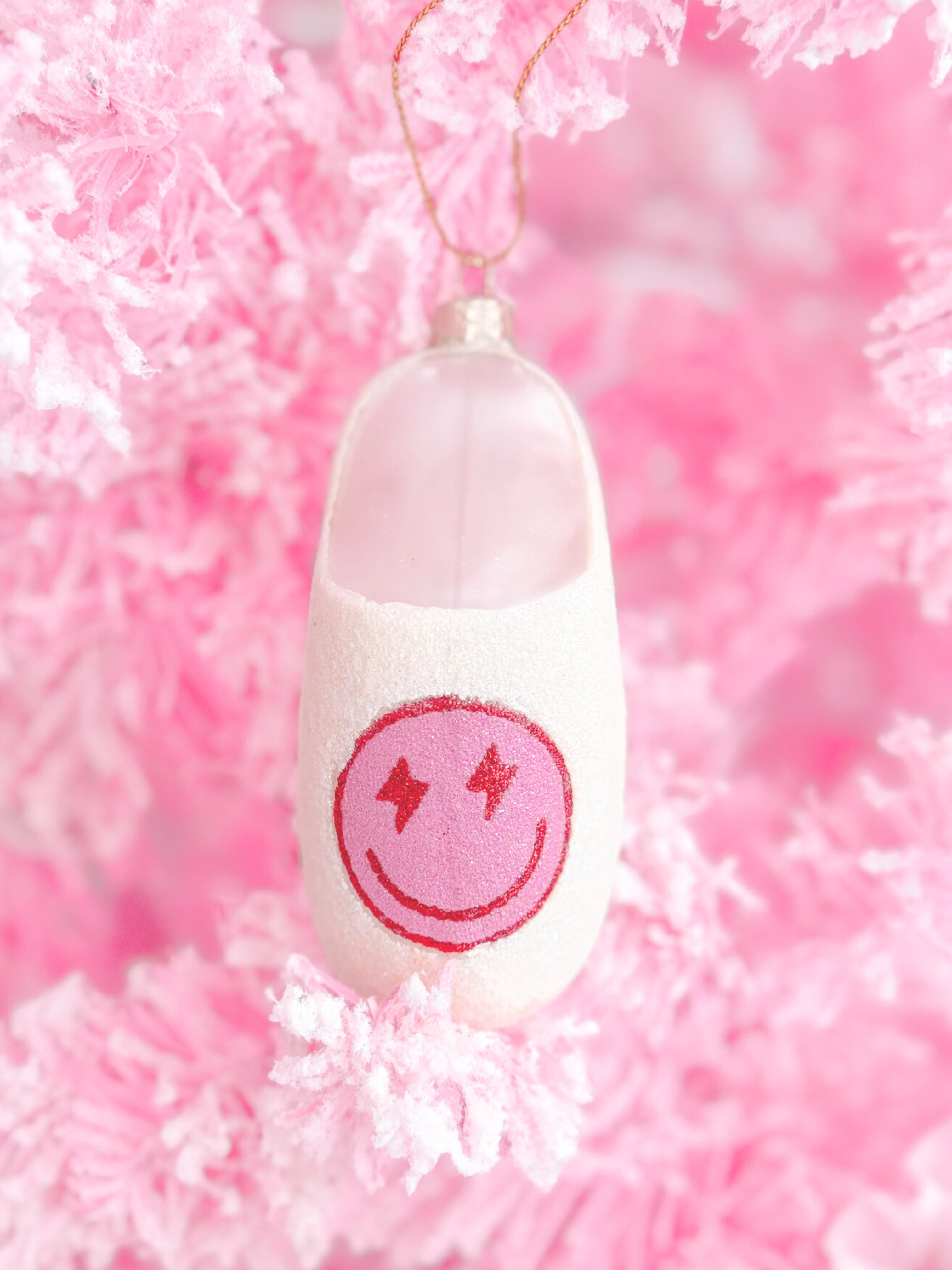 Pink Slipper Smiley Preppy Ornament | Sassy Shortcake | sassyshortcake.com