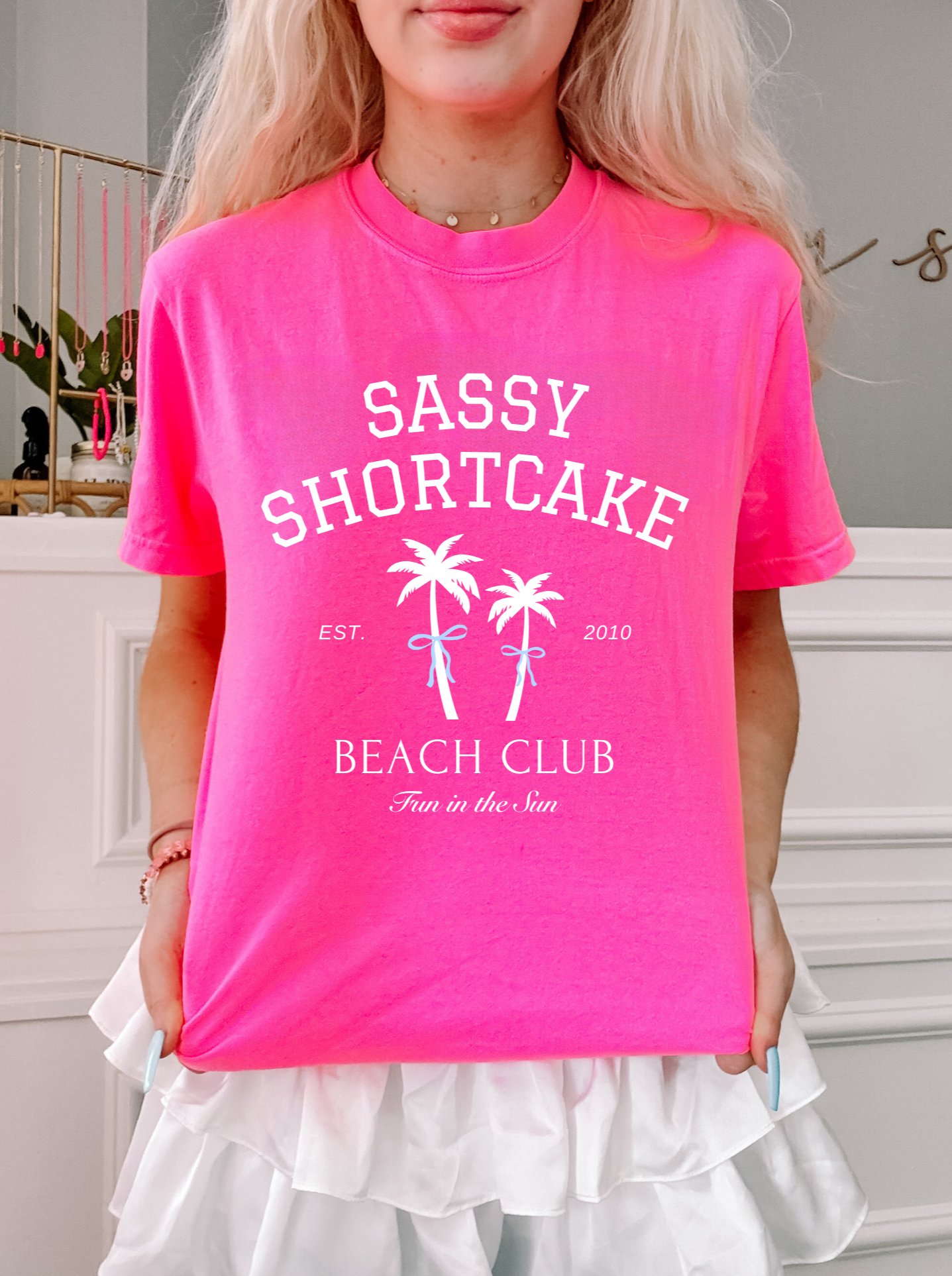 Sassy Beach Club Preppy Bow Tee | Sassy Shortcake Boutique | sassyshortcake.com