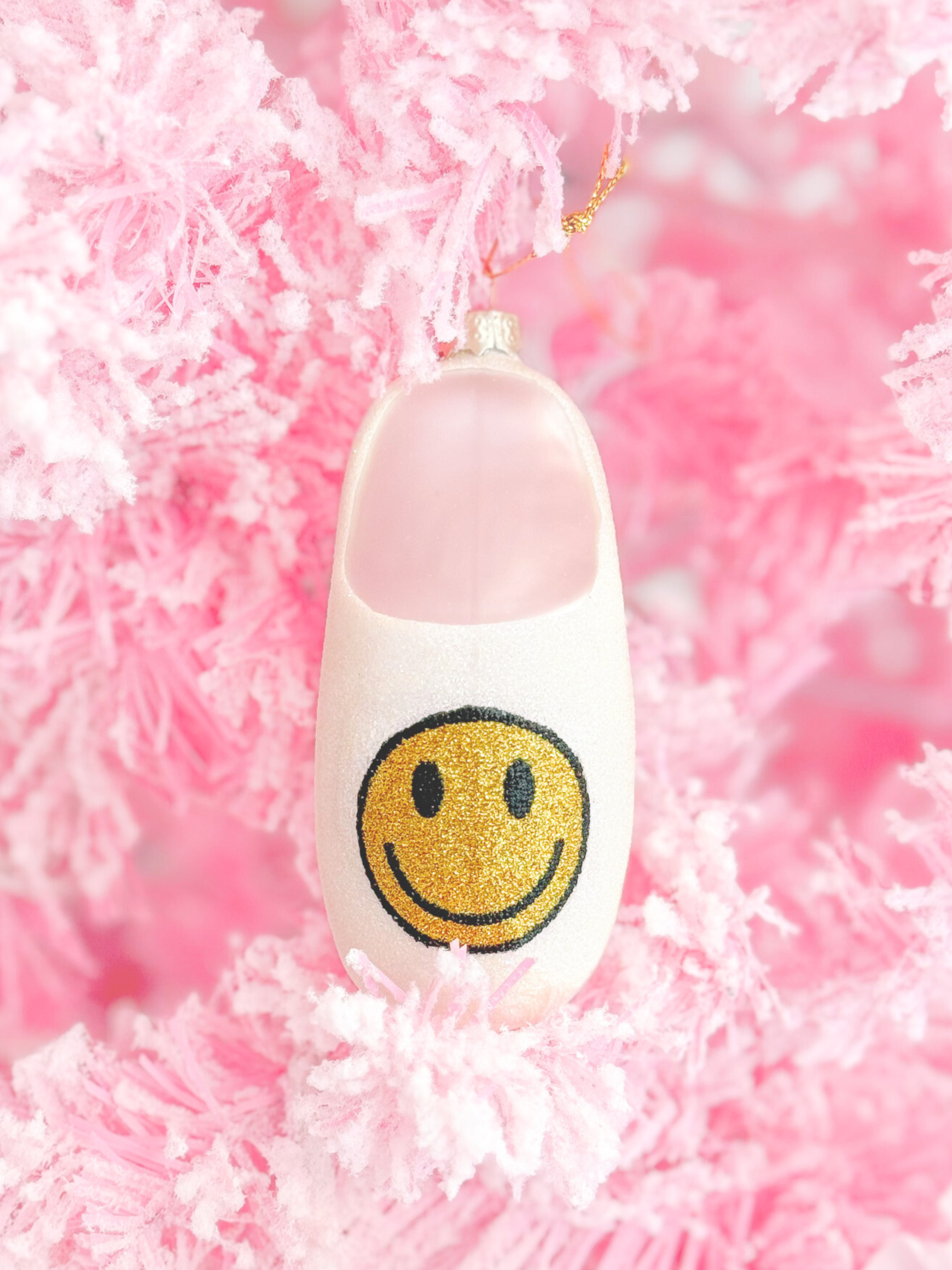 Yellow Smiley Slipper Ornament | Sassy Shortcake | sassyshortcake.com