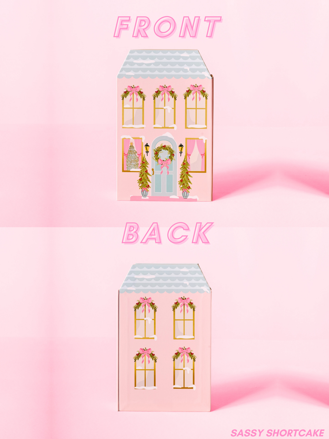 Coquette Christmas Advent Calendar from Sassy Shortcake - front and back view