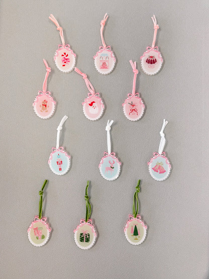 Coquette Christmas Advent Calendar Ornaments from Sassy Shortcake